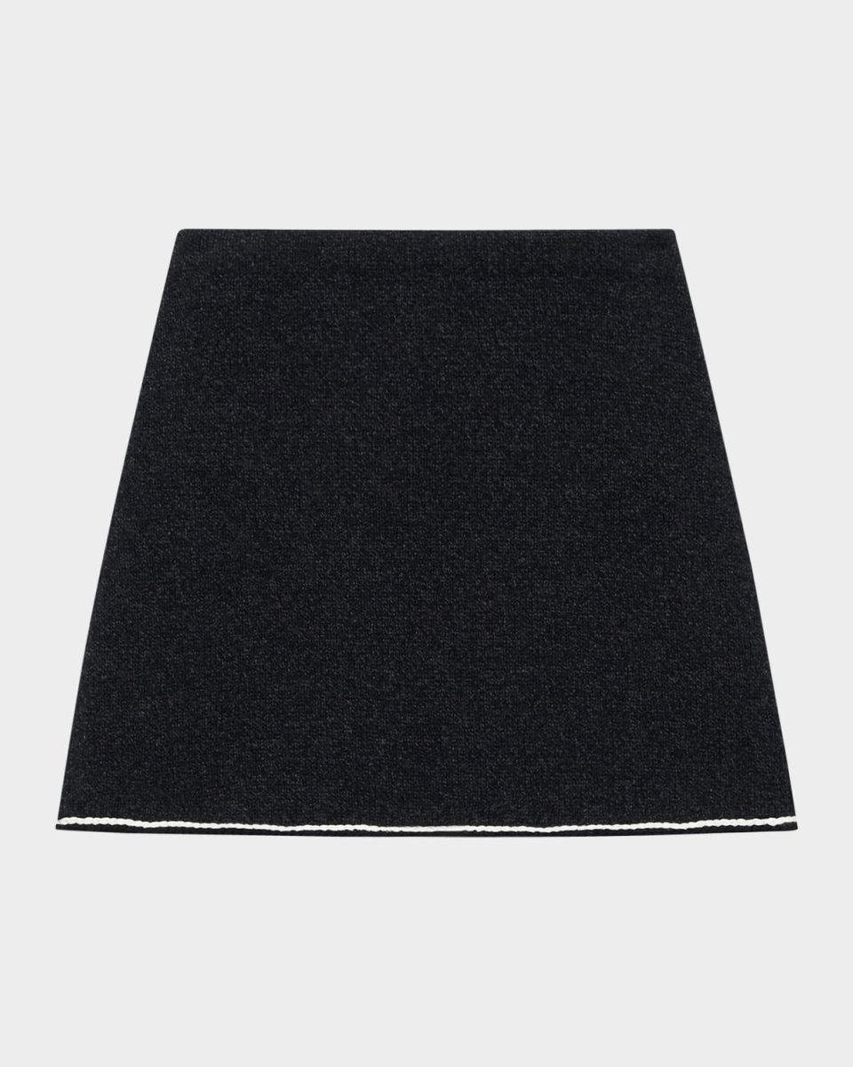 Stitched Wool-Cashmere Mini Skirt
